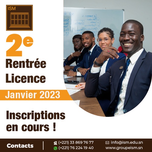 Groupe ISM - 2e rentrée Licence Groupe ISM - 2e rentrée Licence